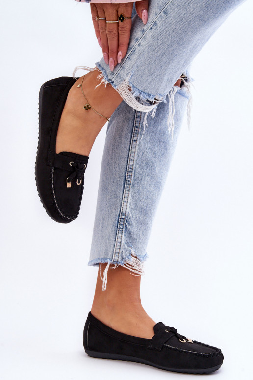 Klassieke suède mocassins in zwart Good Time Klassieke suède mocassins in zwart Good Time