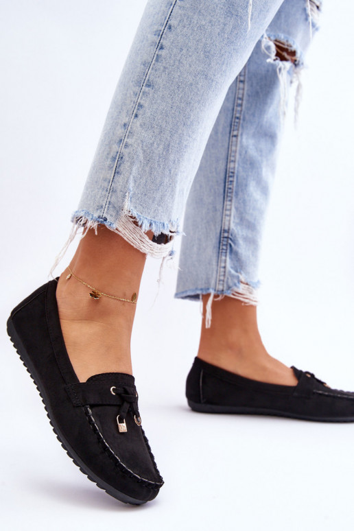 Klassieke suède mocassins in zwart Good Time Klassieke suède mocassins in zwart Good Time