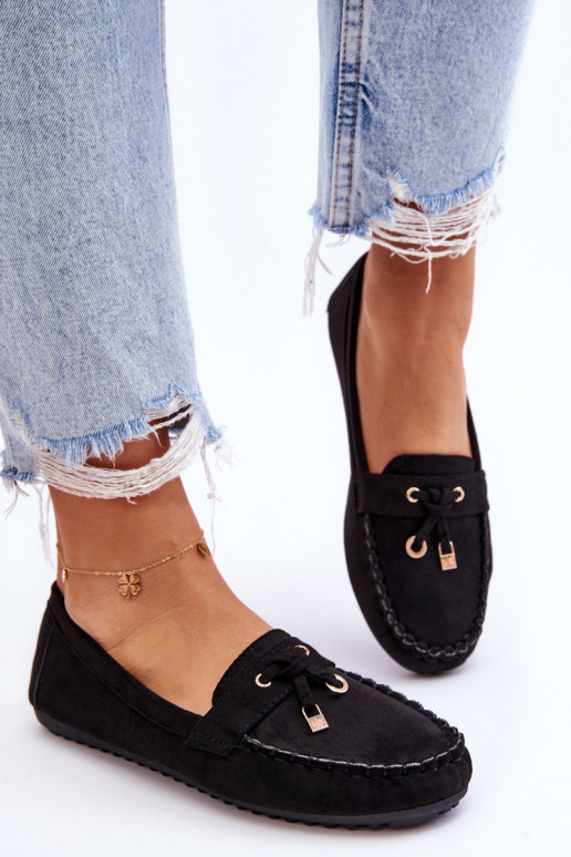 Klassieke suède mocassins in zwart Good Time Klassieke suède mocassins in zwart Good Time