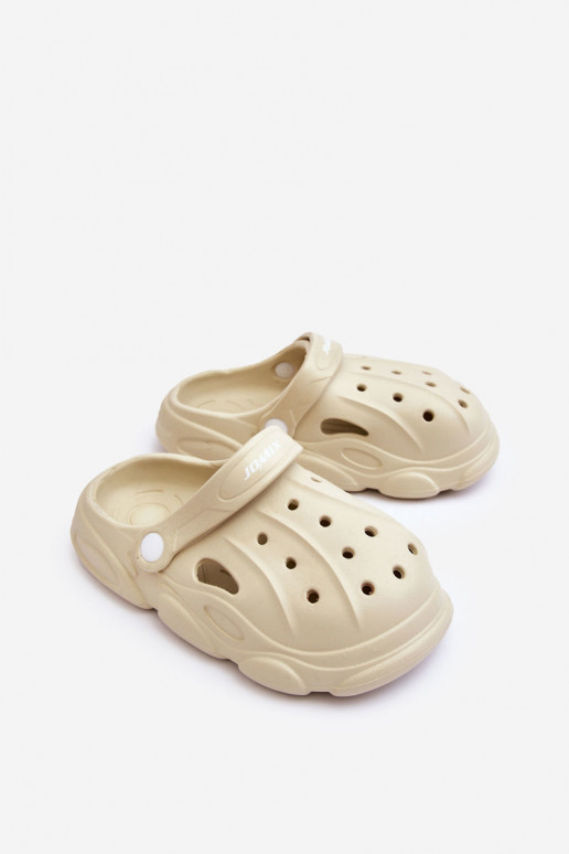 Kinderslippers zoals Crocs beige Cloudy