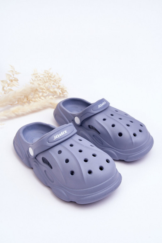 Kinderslippers type Crocs in blauw Cloudy