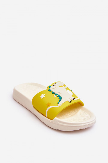 Kinderslofjes T-Rex beige Bernis