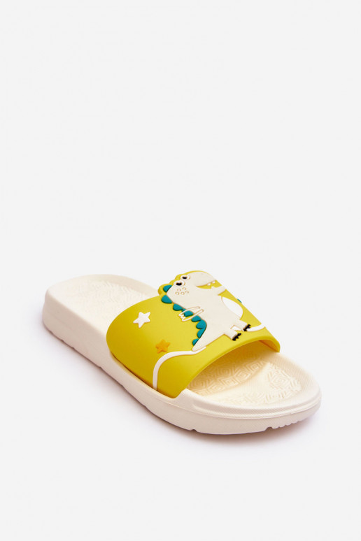 Kinderslofjes T-Rex beige Bernis