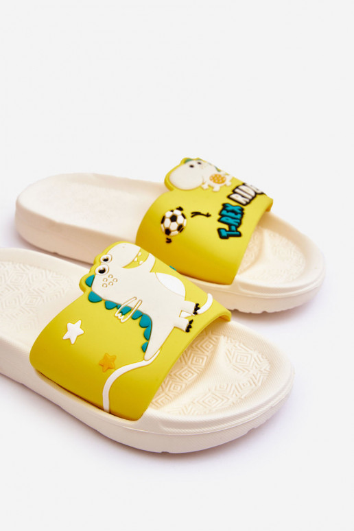 Kinderslofjes T-Rex beige Bernis