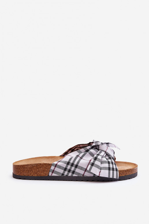 Slippers met linten met een platform in grijs Vero Slippers met linten met een platform in grijs Vero