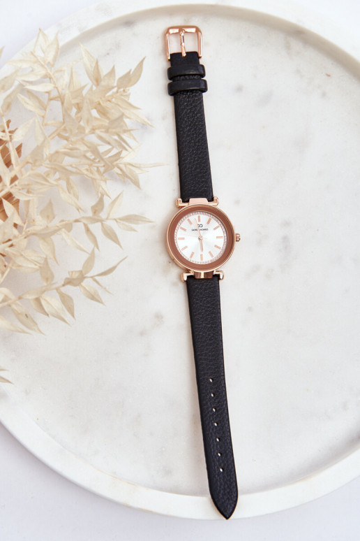 Leren dameshorloge Giorgio&Dario kleur zwart Leren dameshorloge Giorgio&Dario kleur zwart