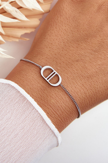 Zilveren roestvrijstalen armband