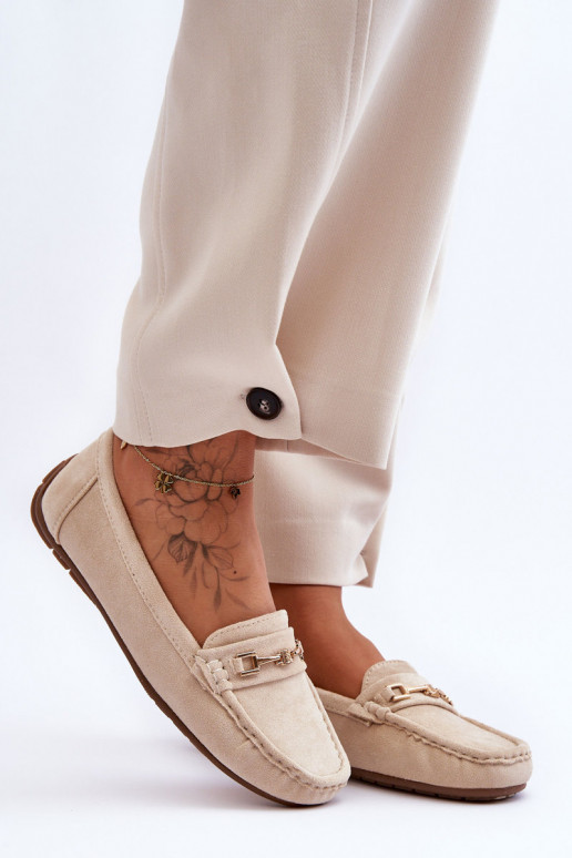 Klassieke suède mocassins beige Corinell