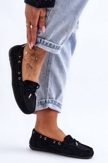 Elegante suède mocassins in zwart Si Passione 2