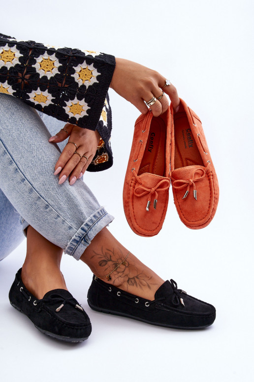 Elegante suède mocassins in zwart Si Passione