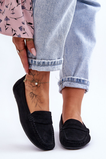 Elegante suède mocassins in de zwarte kleur Lenvie 2