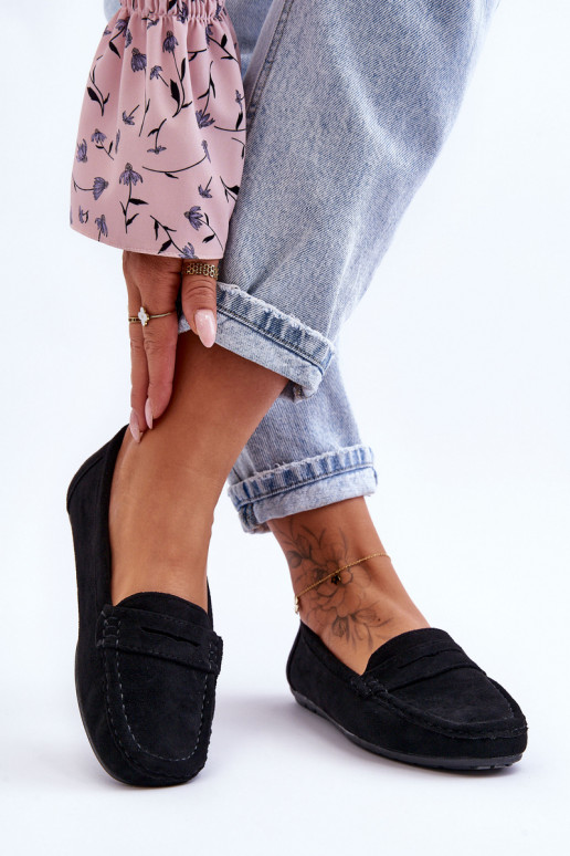 Elegante suède mocassins in de zwarte kleur Lenvie Elegante suède mocassins in de zwarte kleur Lenvie