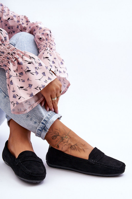 Elegante suède mocassins in de zwarte kleur Lenvie Elegante suède mocassins in de zwarte kleur Lenvie