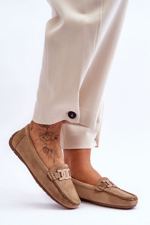 Bruine suède mocassins Rabell