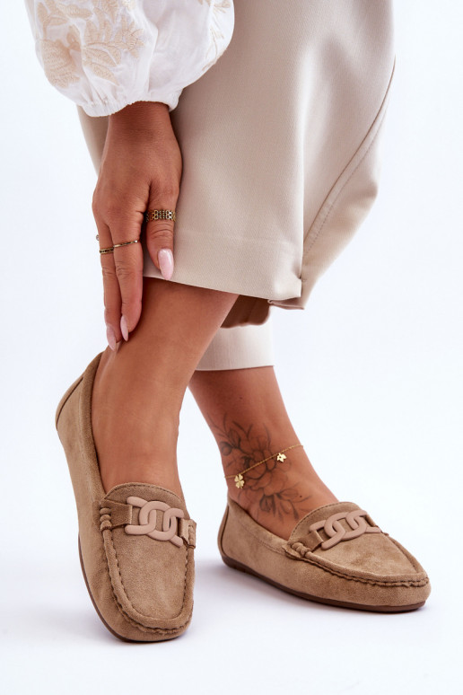 Bruine suède mocassins Rabell