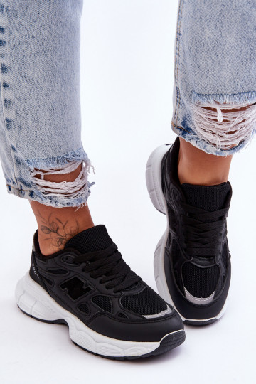 sneakers met mesh in de zwarte kleur Venice 2