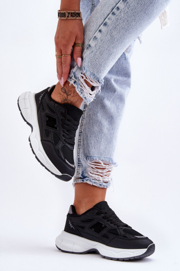 sneakers met mesh in de zwarte kleur Venice