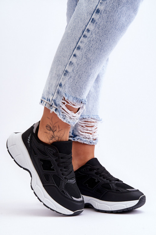 sneakers met mesh in de zwarte kleur Venice