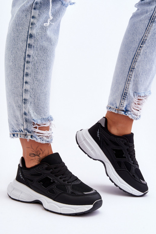 sneakers met mesh in de zwarte kleur Venice