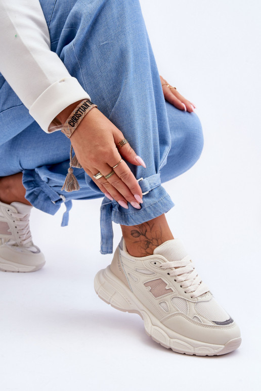 sneakers met mesh beige kleur Venice