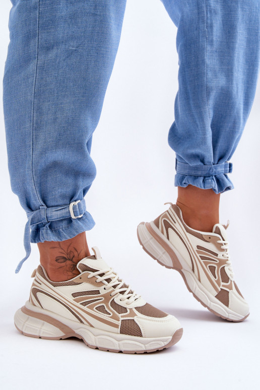 sneakers met veters beige kleur Emare