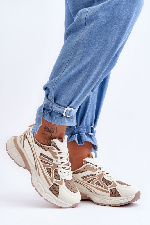 sneakers met veters beige kleur Emare