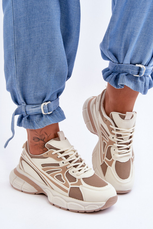 sneakers met veters beige kleur Emare
