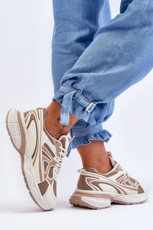 sneakers met veters beige kleur Emare