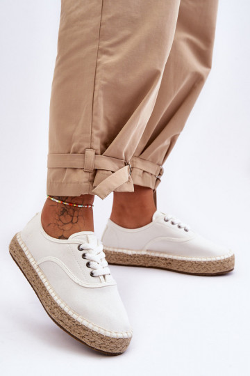 vrijetijdsschoenen met veters espadrilles Big Star LL274833 witte kleur