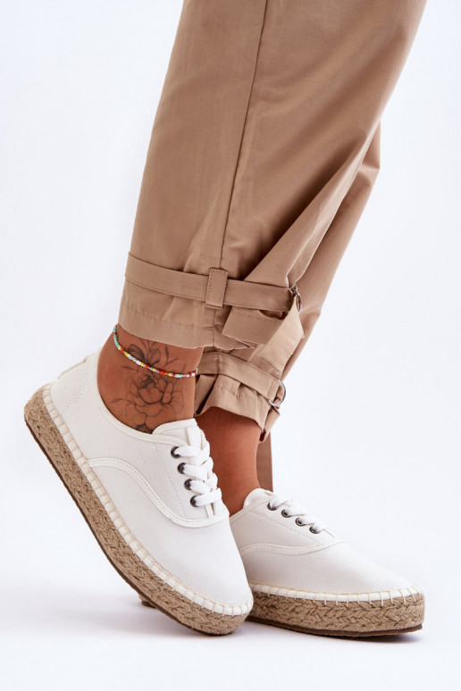 vrijetijdsschoenen met veters espadrilles Big Star LL274833 witte kleur