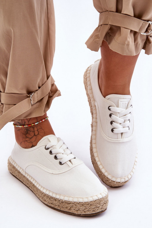 vrijetijdsschoenen met veters espadrilles Big Star LL274833 witte kleur