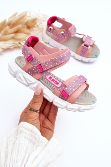 Kindersandalen met zelfklevende sluitingen Big Star LL374202 roze kleur 2