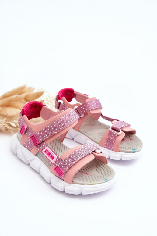Kindersandalen met zelfklevende sluitingen Big Star LL374202 roze kleur Kindersandalen met zelfklevende sluitingen Big Star LL374202 roze kleur