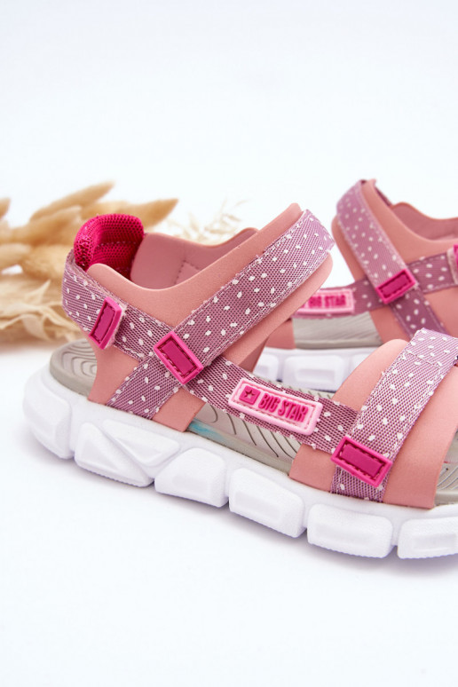 Kindersandalen met zelfklevende sluitingen Big Star LL374202 roze kleur Kindersandalen met zelfklevende sluitingen Big Star LL374202 roze kleur