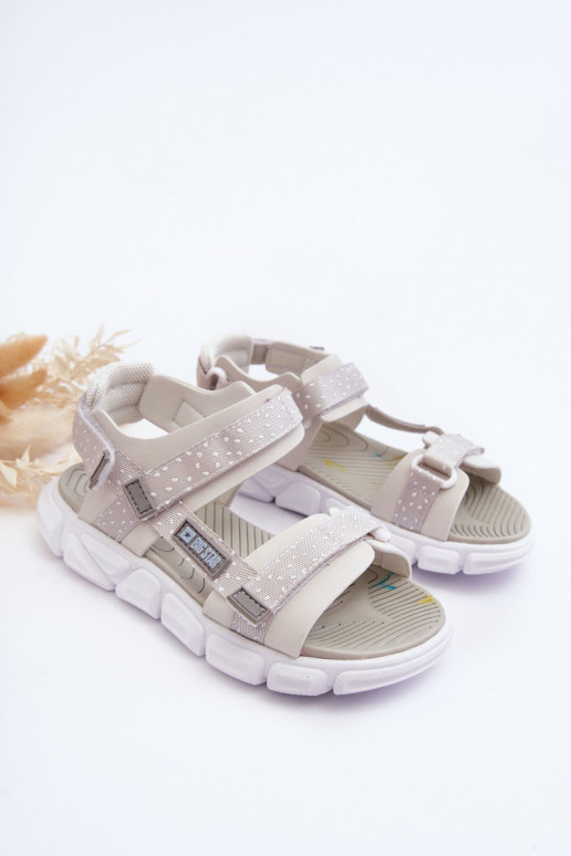 Kindersandalen met zelfklevende sluiting Big Star LL374201 Wit-zilverkleur Kindersandalen met zelfklevende sluiting Big Star LL374201 Wit-zilverkleur