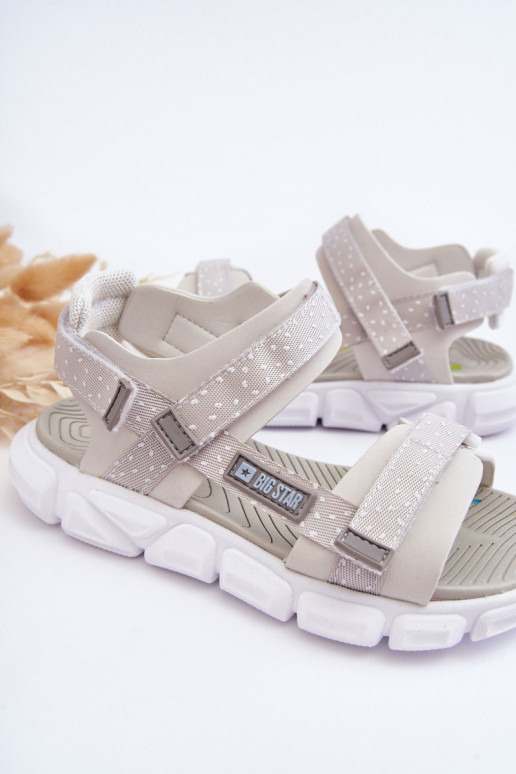 Kindersandalen met zelfklevende sluiting Big Star LL374201 Wit-zilverkleur Kindersandalen met zelfklevende sluiting Big Star LL374201 Wit-zilverkleur