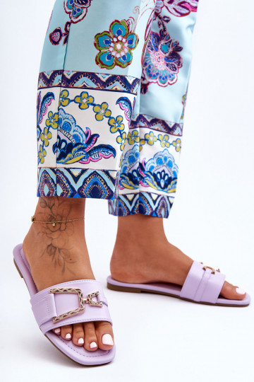 Klassiek model Slippers met ornamenten Paarse kleur Imposant