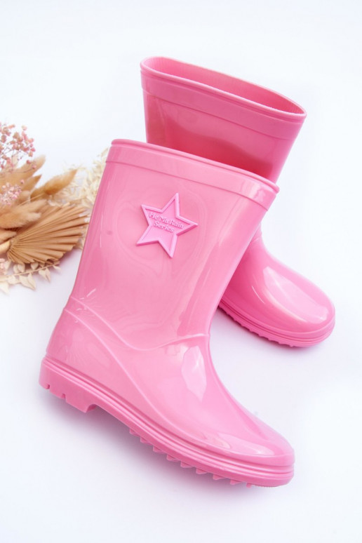 Rubberen kinderschoenen roze kleur Malvi Rubberen kinderschoenen roze kleur Malvi