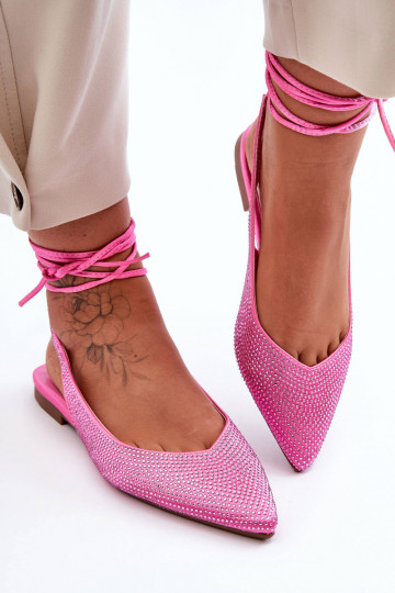 met bandjes Ballerina's Verfraaid roze Jange