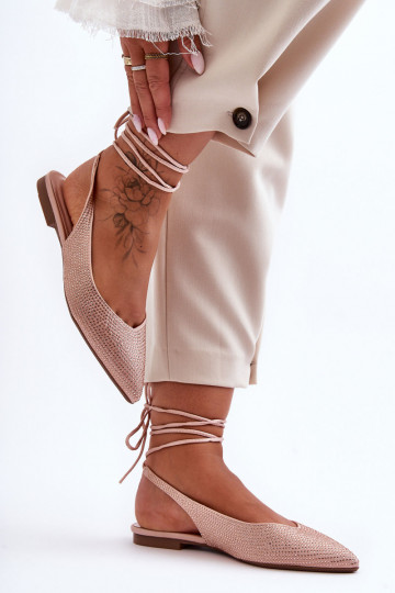 met bandjes Ballerina's Verfraaid beige Jange