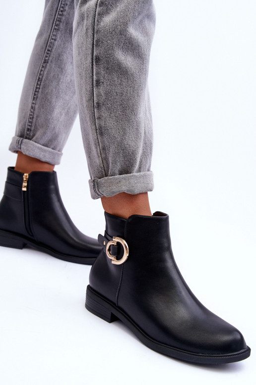 Laarzen met brede hakken in de zwarte kleur Meronei