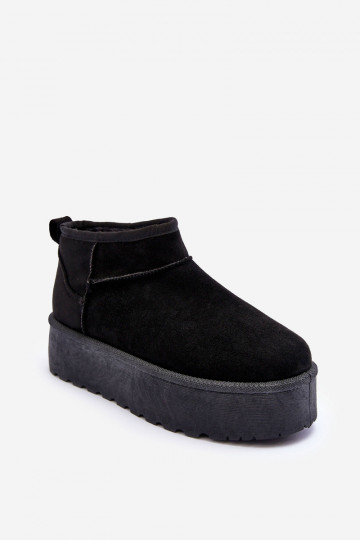 suède snowboots met een platform in zwart Corcoran 2