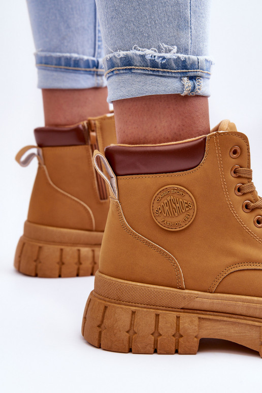 schoenen met een platform in de bruine kleur Calys schoenen met een platform in de bruine kleur Calys