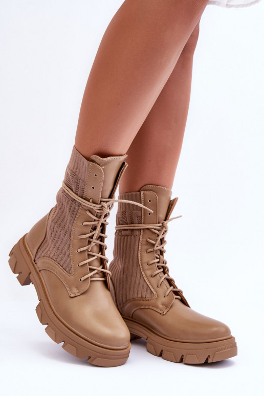 enkellaarsjes met veters beige Marlissa enkellaarsjes met veters beige Marlissa