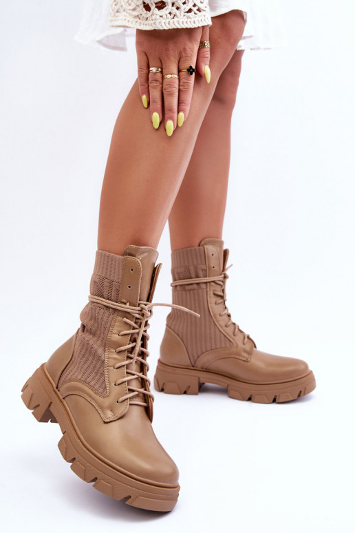 enkellaarsjes met veters beige Marlissa enkellaarsjes met veters beige Marlissa