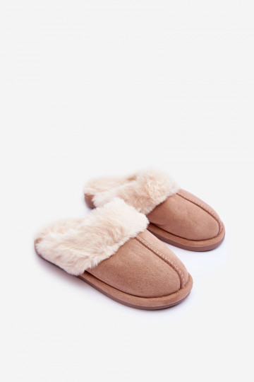 Slippers met bont beige Pinky