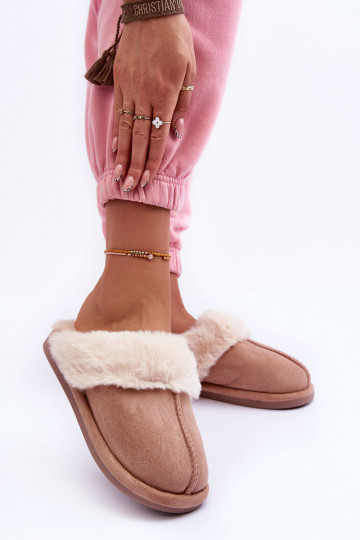 Slippers met bont beige Pinky 2