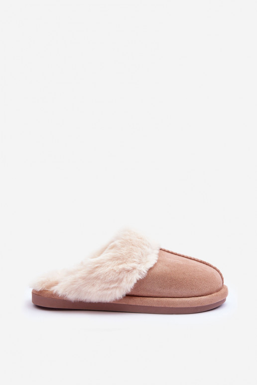 Slippers met bont beige Pinky Slippers met bont beige Pinky