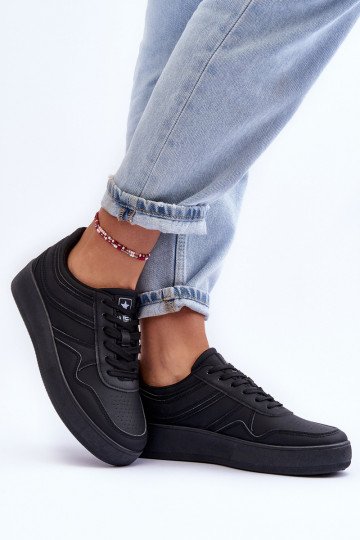 sportschoenen met platform in de zwarte kleur Pudina 2