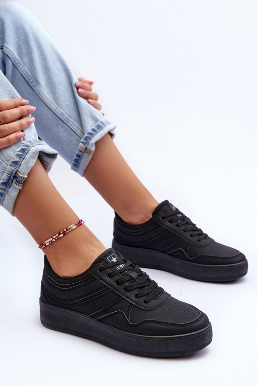 sportschoenen met platform in de zwarte kleur Pudina